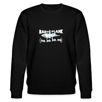 baby plane - Stanley/Stella CHANGER Unisex Organic Sweatshirt - black - Front - Nik (191cm) & Marisol (170cm)