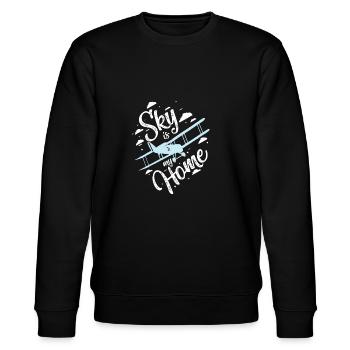sky is my home - Stanley/Stella CHANGER Unisex Organic Sweatshirt - black - Front - Nik (191cm) & Marisol (170cm)