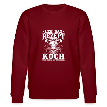 Leg das Rezept weg ich bin Koch - Stanley/Stella Unisex Bio-Sweatshirt CHANGER  - Burgunderrot - Vorne - Nik (191cm) & Marisol (170cm)