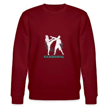 Kickboxen - Stanley/Stella Unisex Bio-Sweatshirt CHANGER  - Burgunderrot - Vorne - Nik (191cm) & Marisol (170cm)