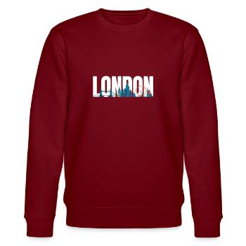 London Skyline UK England Tower Bridge Geschenk - Stanley/Stella Unisex Bio-Sweatshirt CHANGER  - Burgunderrot - Vorne - Nik (191cm) & Marisol (170cm)