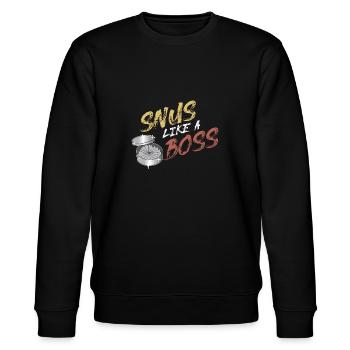 Snus like a boss tobacco gift Sweden Snuser - Stanley/Stella CHANGER Unisex Organic Sweatshirt - black - Front - Nik (191cm) & Marisol (170cm)