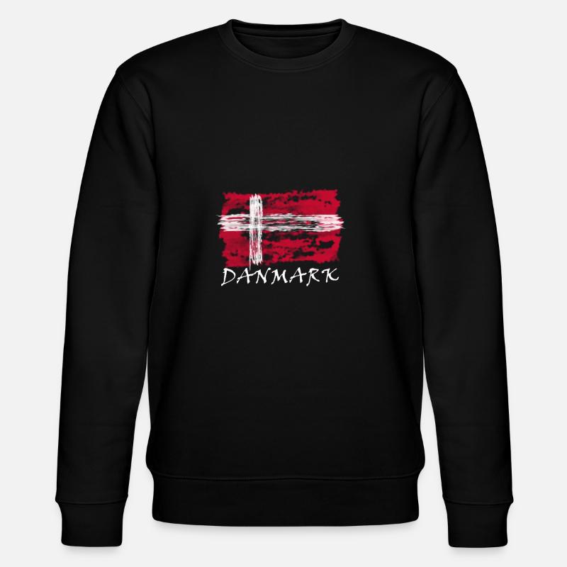 Dänische Flagge - Stanley/Stella Unisex Bio-Sweatshirt CHANGER - Schwarz