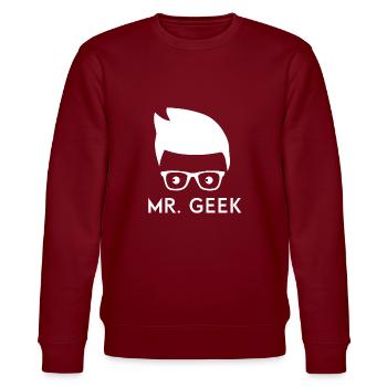 Mister Geek - Stanley/Stella Unisex Bio-Sweatshirt CHANGER  - Burgunderrot - Vorne - Nik (191cm) & Marisol (170cm)