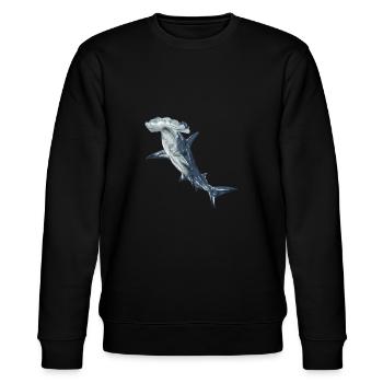Hai, Haifisch - Stanley/Stella Unisex Bio-Sweatshirt CHANGER  - Schwarz - Vorne - Nik (191cm) & Marisol (170cm)