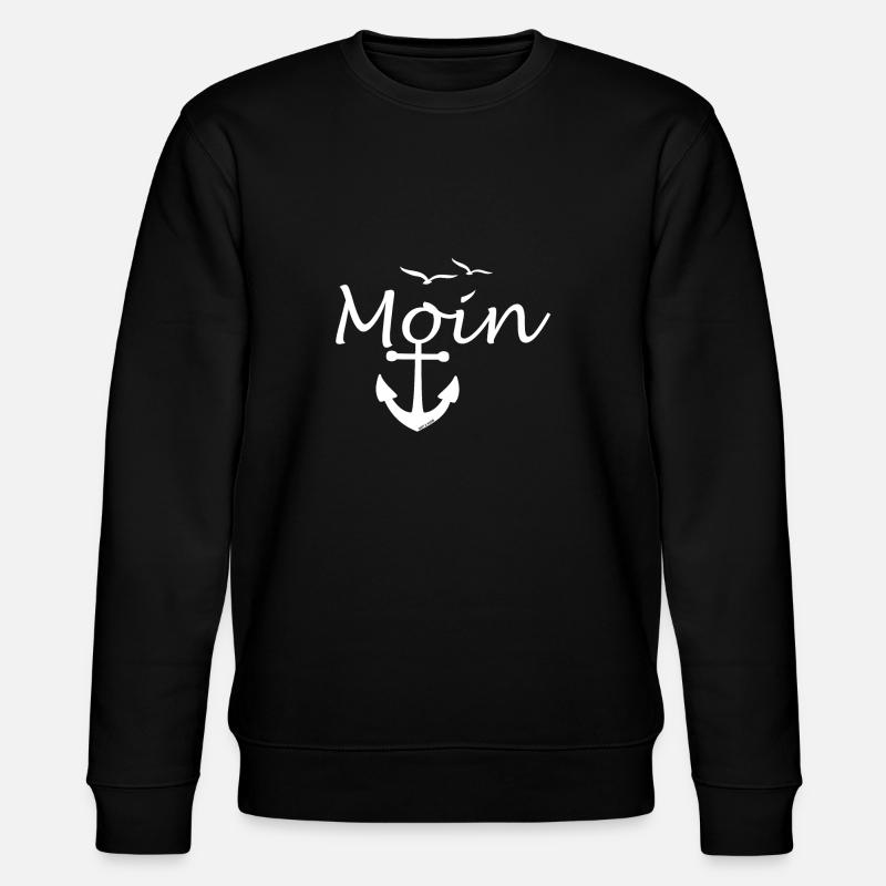 Moin mit Anker - Stanley/Stella Unisex Bio-Sweatshirt CHANGER - Schwarz