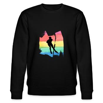Rollerskates Inline Skates Rollerblades T Shirt - Stanley/Stella CHANGER Unisex Organic Sweatshirt - black - Front - Nik (191cm) & Marisol (170cm)
