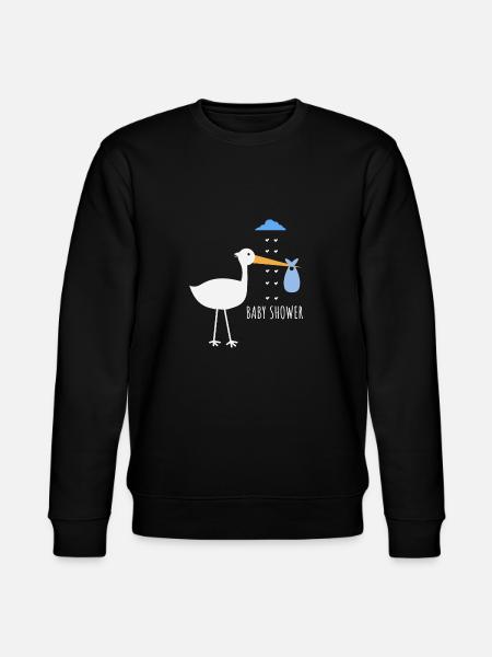 Baby shower stork - Stanley/Stella CHANGER Unisex Organic Sweatshirt - black