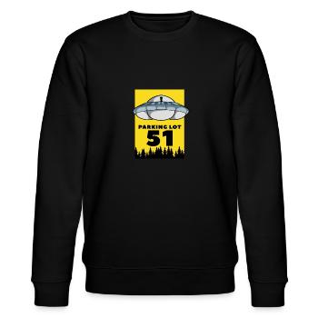Alien UFO Parkplatz Erde Absturz Geschenkidee Spaß - Stanley/Stella Unisex Bio-Sweatshirt CHANGER  - Schwarz - Vorne - Nik (191cm) & Marisol (170cm)