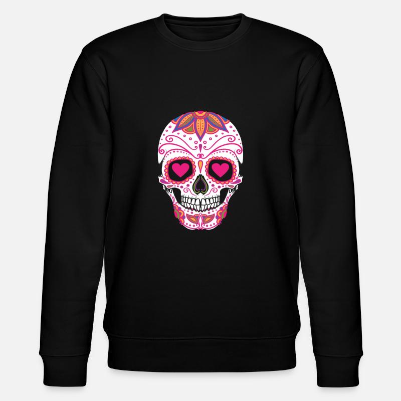 Sugarskull rose - Sweat bio CHANGER Stanley/Stella Unisexe - noir