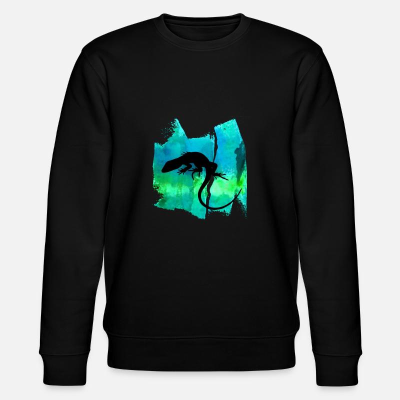 Lizard Eidechse T Shirt - Stanley/Stella Unisex Bio-Sweatshirt CHANGER  - Schwarz