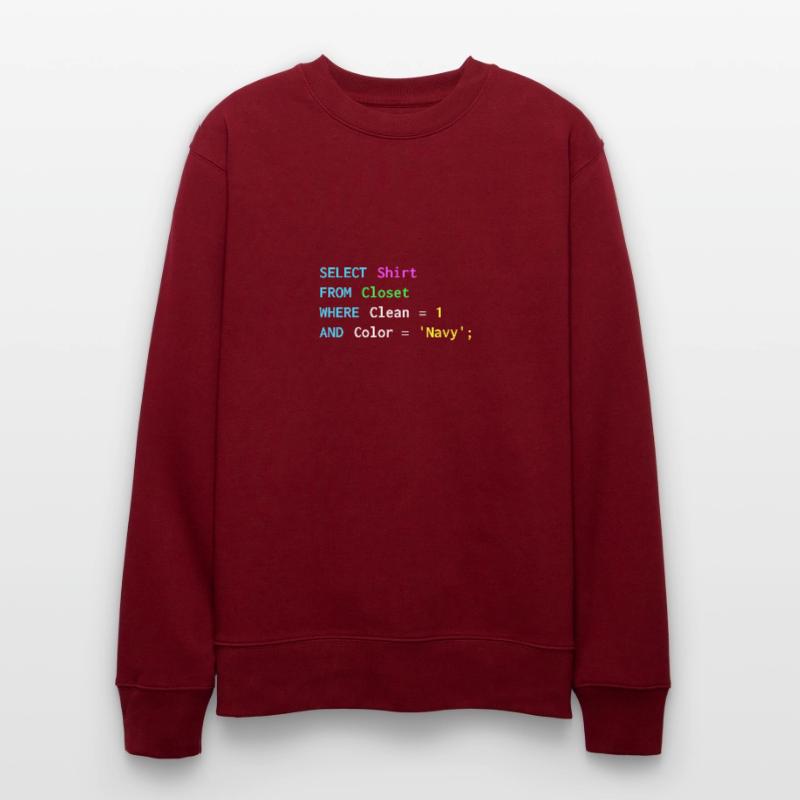 Funny SQL design for sql programmers, DBA, Stanley/Stella CHANGER Unisex Organic Sweatshirt