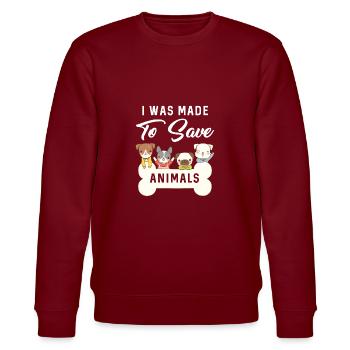 vet - Stanley/Stella CHANGER Unisex Organic Sweatshirt - burgundy - Front - Nik (191cm) & Marisol (170cm)