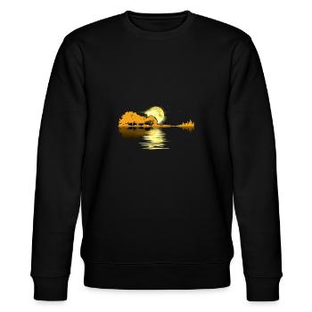 Guitar Lake Shadow Love Guitar T Shirt - Stanley/Stella CHANGER Unisex Organic Sweatshirt - black - Front - Nik (191cm) & Marisol (170cm)