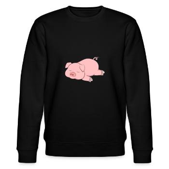 Pig Chill - Stanley/Stella Unisex Bio-Sweatshirt CHANGER  - Schwarz - Vorne - Nik (191cm) & Marisol (170cm)
