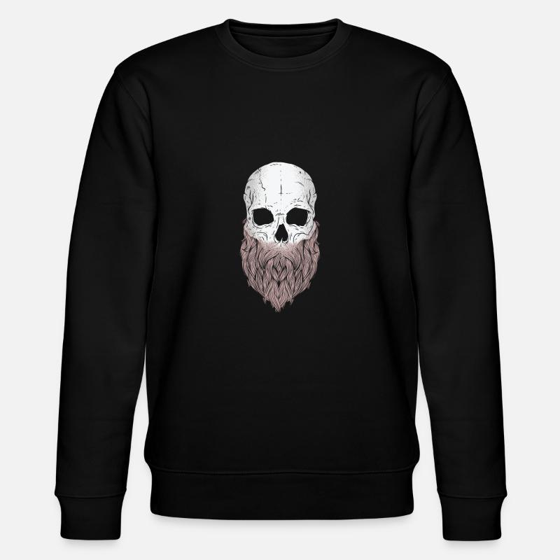 Skull with beard - Stanley/Stella CHANGER Unisex Organic Sweatshirt - black