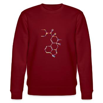 LSD Strukturformel Acid Molekül Albert Hofmann - Stanley/Stella Unisex Bio-Sweatshirt CHANGER  - Burgunderrot - Vorne - Nik (191cm) & Marisol (170cm)