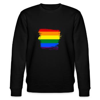 Rainbow flag LGBT - Stanley/Stella CHANGER Unisex Organic Sweatshirt - black - Front - Nik (191cm) & Marisol (170cm)