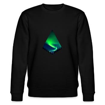 Aurora Borealis - Polarlichter - Stanley/Stella Unisex Bio-Sweatshirt CHANGER  - Schwarz - Vorne - Nik (191cm) & Marisol (170cm)