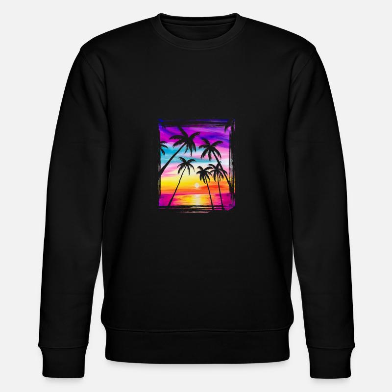 Strand mit Palmen - Sweat bio CHANGER Stanley/Stella Unisexe - noir