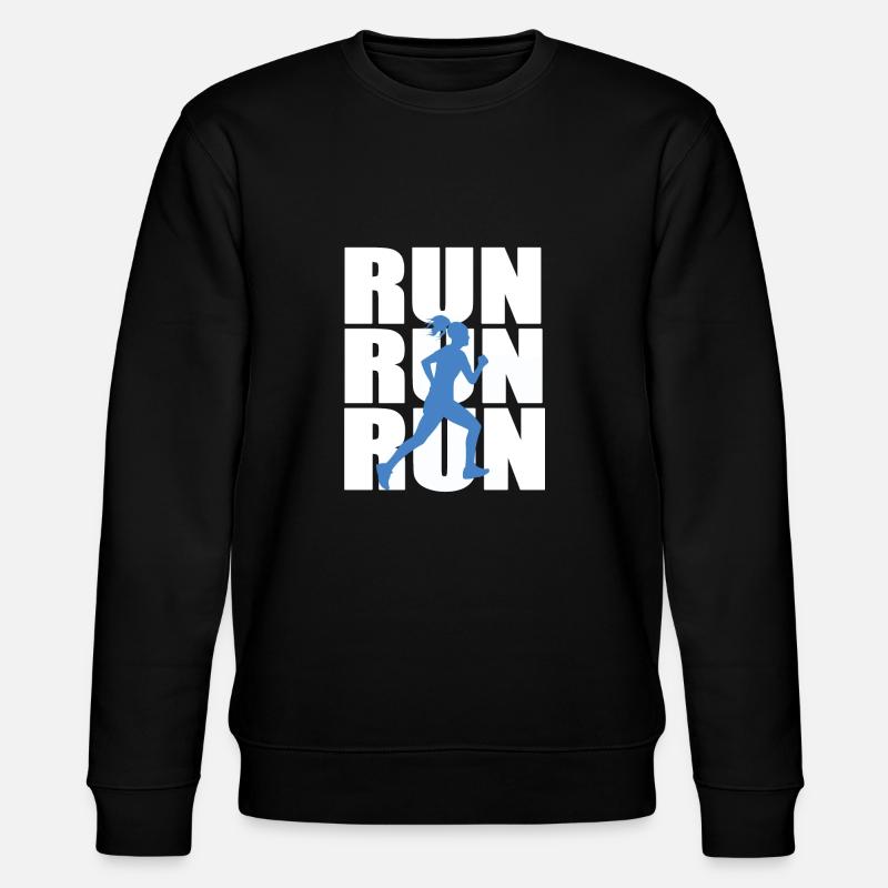 Run Run Run Läuferin - Stanley/Stella Unisex Bio-Sweatshirt CHANGER  - Schwarz