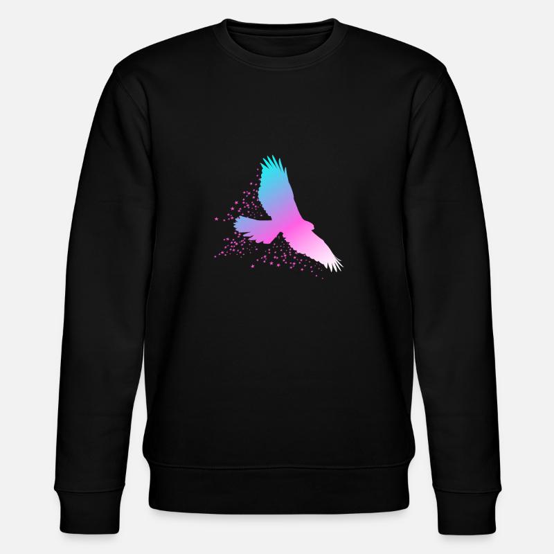 Buntes Falken Shirt & Geschenk - Stanley/Stella Unisex Bio-Sweatshirt CHANGER - Schwarz
