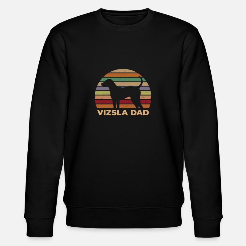 Retro Distressed Vizsla Dad - Stanley/Stella CHANGER Unisex Organic Sweatshirt - black