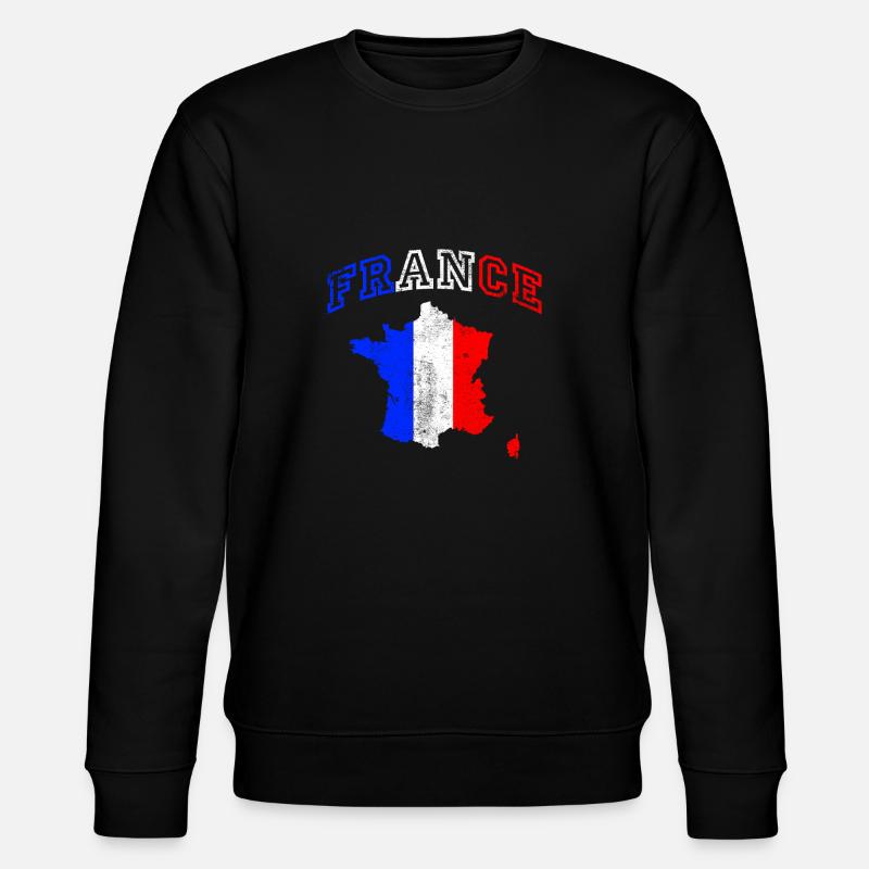 FRANCE, Frankreich, made in - Stanley/Stella Unisex Bio-Sweatshirt CHANGER  - Schwarz
