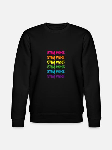 Stay Woke Pride Rainbow - Stanley/Stella CHANGER Unisex Organic Sweatshirt - black