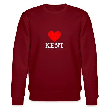 Heart KENT | Love KENT - Stanley/Stella CHANGER Unisex Organic Sweatshirt - burgundy - Front - Nik (191cm) & Marisol (170cm)