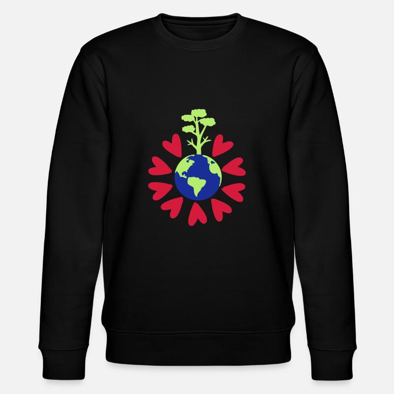 Liebe unseren Planeten Erde - Stanley/Stella Unisex Bio-Sweatshirt CHANGER - Schwarz