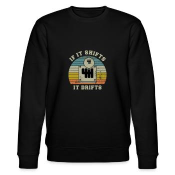 If it shifts it drifts car gear knob gift - Stanley/Stella CHANGER Unisex Organic Sweatshirt - black - Front - Nik (191cm) & Marisol (170cm)