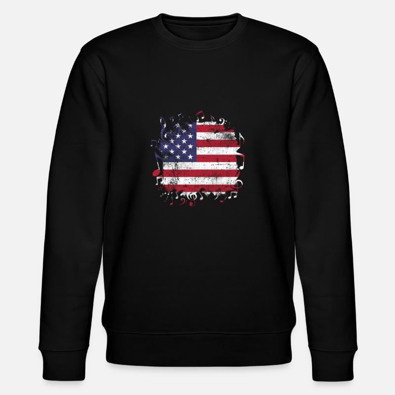 Musique drapeau USA - Sweat bio CHANGER Stanley/Stella Unisexe - noir
