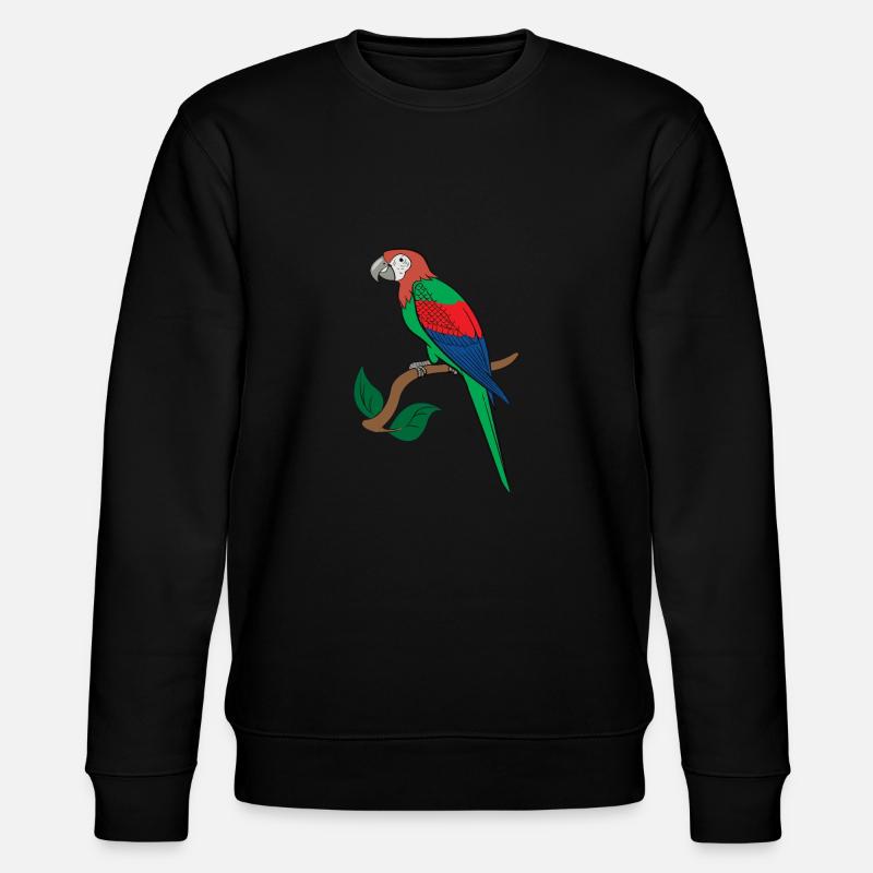 Parrot macaw drawing - Stanley/Stella CHANGER Unisex Organic Sweatshirt - black