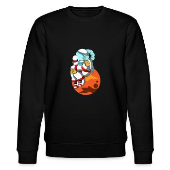 Nachdenkender Astronaut - Stanley/Stella Unisex Bio-Sweatshirt CHANGER  - Schwarz - Vorne - Nik (191cm) & Marisol (170cm)