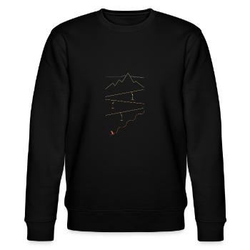 Modern Skifahrer Skilift Winter Urlaub - Stanley/Stella Unisex Bio-Sweatshirt CHANGER  - Schwarz - Vorne - Nik (191cm) & Marisol (170cm)