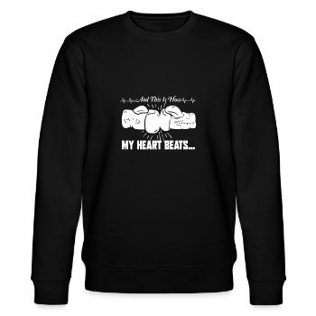Mein Herz schlägt für das Boxen - Stanley/Stella Unisex Bio-Sweatshirt CHANGER  - Schwarz - Vorne - Nik (191cm) & Marisol (170cm)