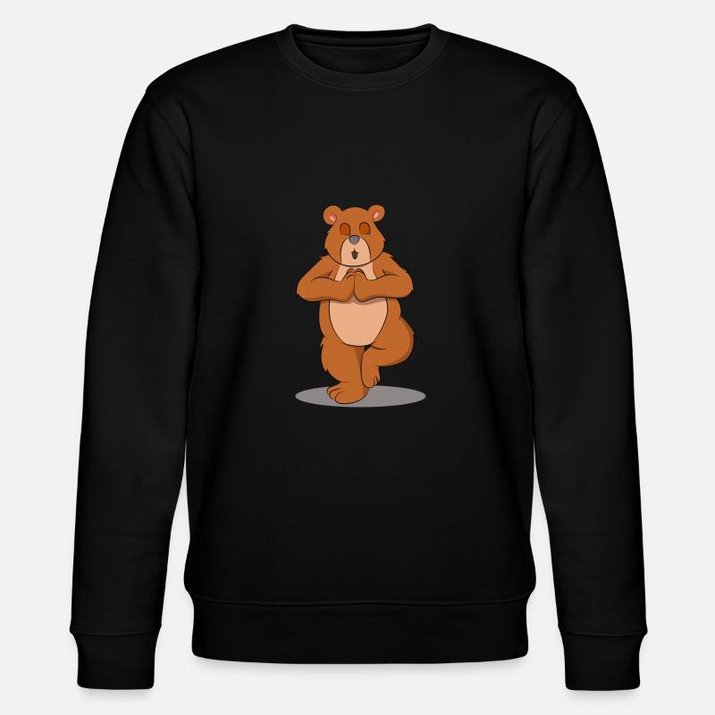 Yoga Bär - Stanley/Stella Unisex Bio-Sweatshirt CHANGER  - Schwarz