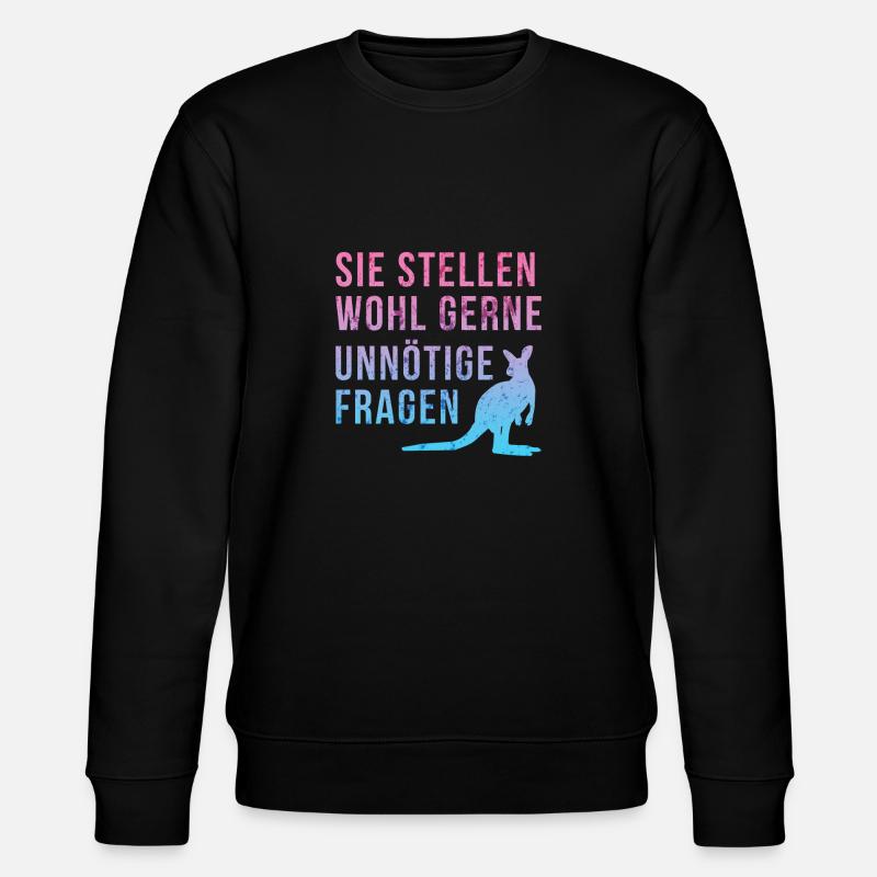 Känguru Lustiger Spruch - Stanley/Stella Unisex Bio-Sweatshirt CHANGER  - Schwarz
