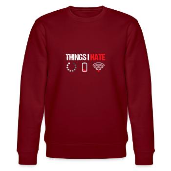 Things i hate - Stanley/Stella Unisex Bio-Sweatshirt CHANGER  - Burgunderrot - Vorne - Nik (191cm) & Marisol (170cm)
