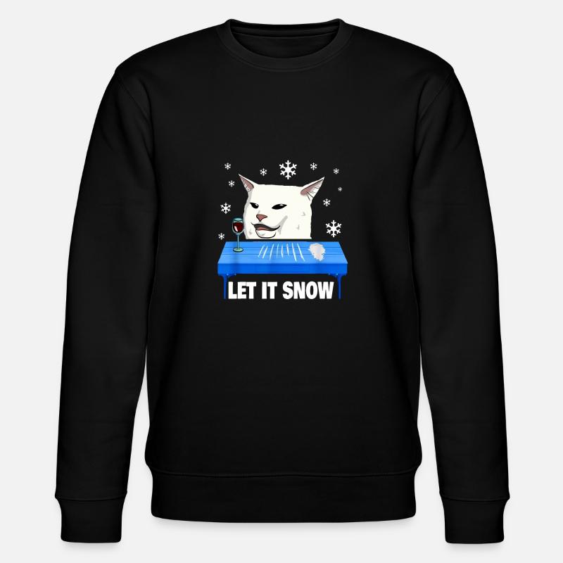 Laisse la neige pull de Noël laid de chat - Sweat bio CHANGER Stanley/Stella Unisexe - noir