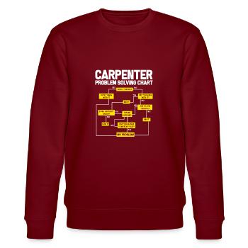 Carpenter carpenter carpenter artisan gift - Stanley/Stella CHANGER Unisex Organic Sweatshirt - burgundy - Front - Nik (191cm) & Marisol (170cm)