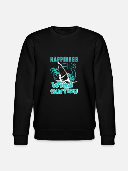 Windsurfing Happiness Is Windsurfing - Stanley/Stella CHANGER Unisex Organic Sweatshirt - black