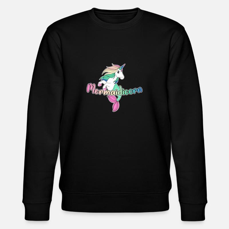 Einhorn Meerjungfrau - Stanley/Stella Unisex Bio-Sweatshirt CHANGER  - Schwarz