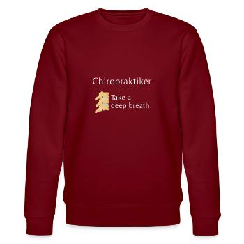 Chiropraktiker Osteopath - Stanley/Stella Unisex Bio-Sweatshirt CHANGER  - Burgunderrot - Vorne - Nik (191cm) & Marisol (170cm)
