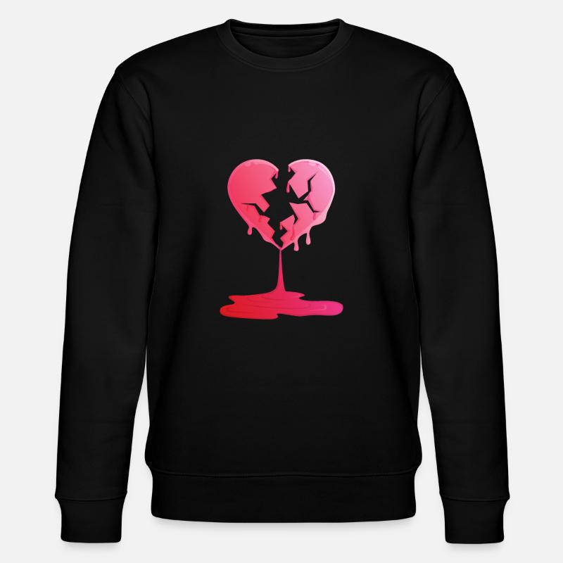 Broken heart this Valentine print. - Stanley/Stella CHANGER Unisex Organic Sweatshirt - black