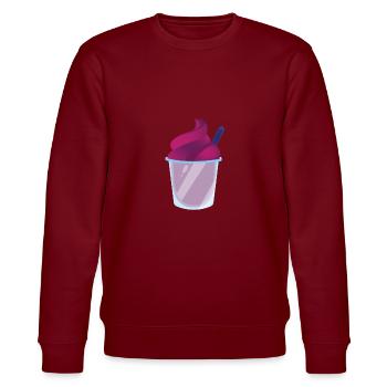 Slush Eis rotes Slush mit Strohhalm - Stanley/Stella Unisex Bio-Sweatshirt CHANGER  - Burgunderrot - Vorne - Nik (191cm) & Marisol (170cm)