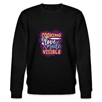 Kochen ist sichtbare Liebe Geschenk Köchin - Stanley/Stella Unisex Bio-Sweatshirt CHANGER  - Schwarz - Vorne - Nik (191cm) & Marisol (170cm)