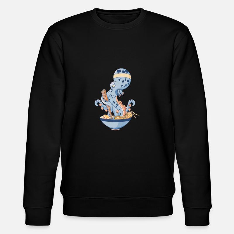 Krake, die Ramen isst - Stanley/Stella Unisex Bio-Sweatshirt CHANGER - Schwarz