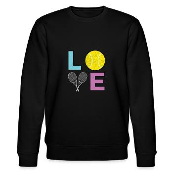 Love Tennis - Conception de joueur de tennis - Sweat bio CHANGER Stanley/Stella Unisexe - noir - Devant - Nik (191cm) & Marisol (170cm)